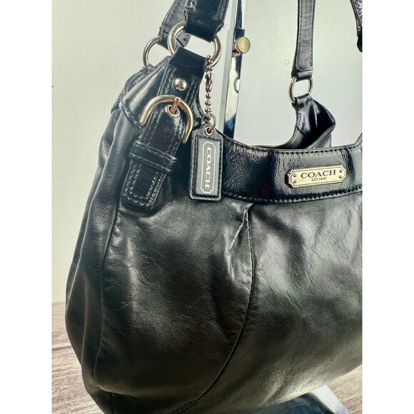 COACH Black Leather Shoulder Bag F19453 Hobo - Picture 15 of 16